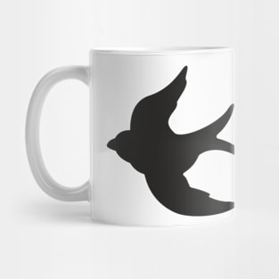 Black Flying Swallow Mug